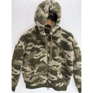 ATM Anthony Thomas Melillo Camouflage Sherpa Fleece Zip-Up Bomber Jacket Size XS